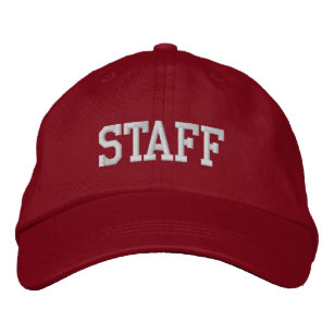 Staff Embroidered Baseball Hat / Cap - Red