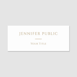 Staff Employee Modern Elegant Professional Name Tag