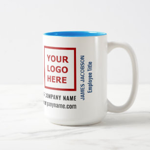 Staff Employee Personalised Name Logo Website Two-Tone Coffee Mug