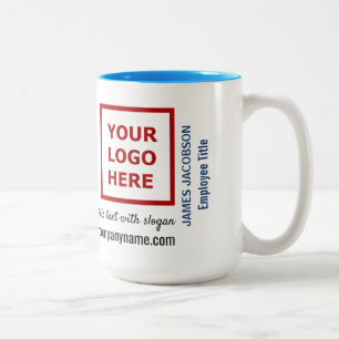 Staff Employee Personalised Name Logo Website Two-Tone Coffee Mug