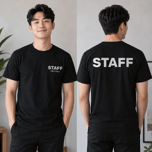Staff Front Name Back Print Uniform T-Shirt