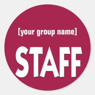 Staff identification badge custom classic round sticker