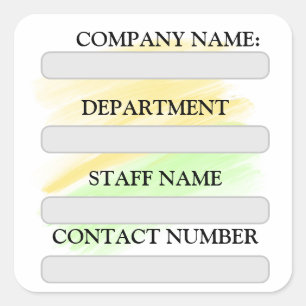 STAFF LABEL STICKER FOR COMPANY
