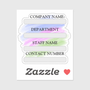 STAFF LABEL STICKER FOR COMPANY