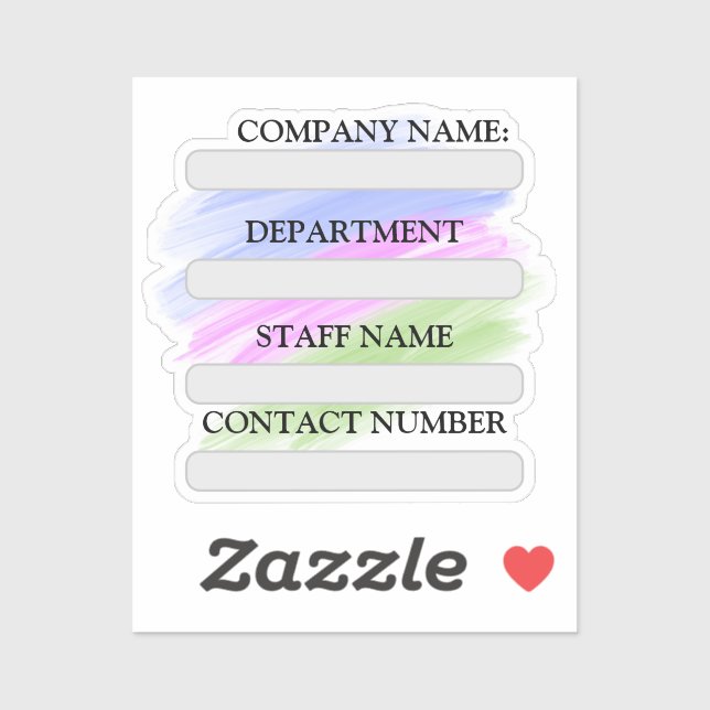 STAFF LABEL STICKER FOR COMPANY (Sheet)