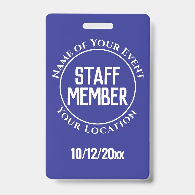 Staff Member Badge ID Badge (Front)