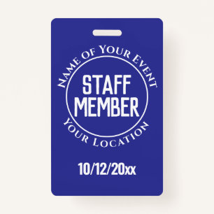 Staff Member Badge ID Badge