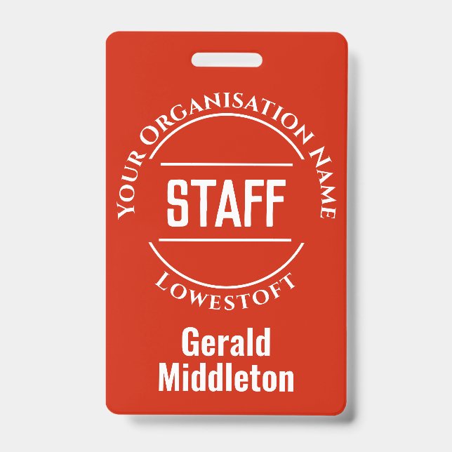 Staff Member Badge ID Badge (Front)