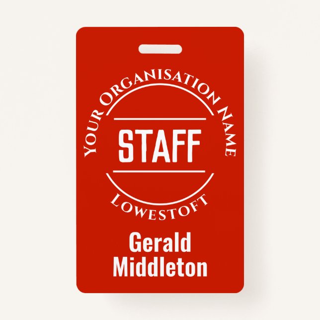 Staff Member Badge ID Badge (Front)
