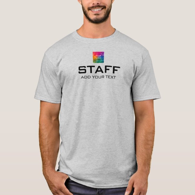 Staff Member Double Sided Design Mens Modern T-Shirt (Front)