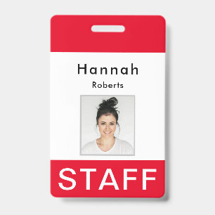 Staff Name Badge Custom Image ID Badge