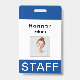 Staff Name Badge Custom Image ID Badge