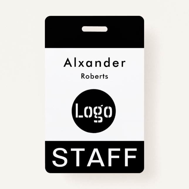 Staff Name Badge Custom Logo ID Badge (Front)