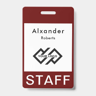 Staff Name Badge Custom Logo ID Badge