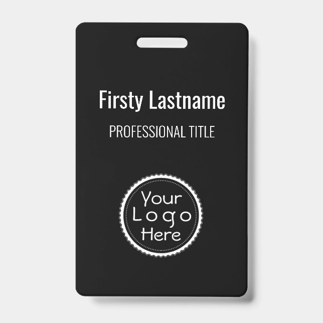 Staff Name Badge Custom Logo ID Badge (Front)