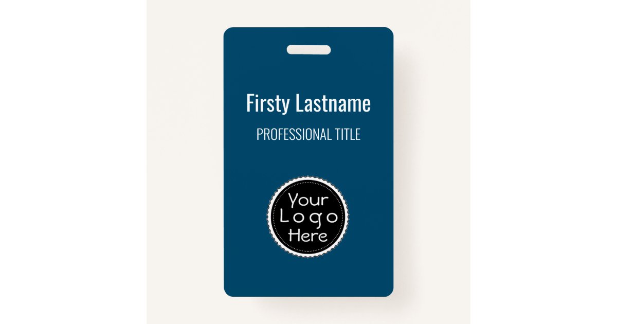 Staff Name Badge Custom Logo ID Badge Zazzle