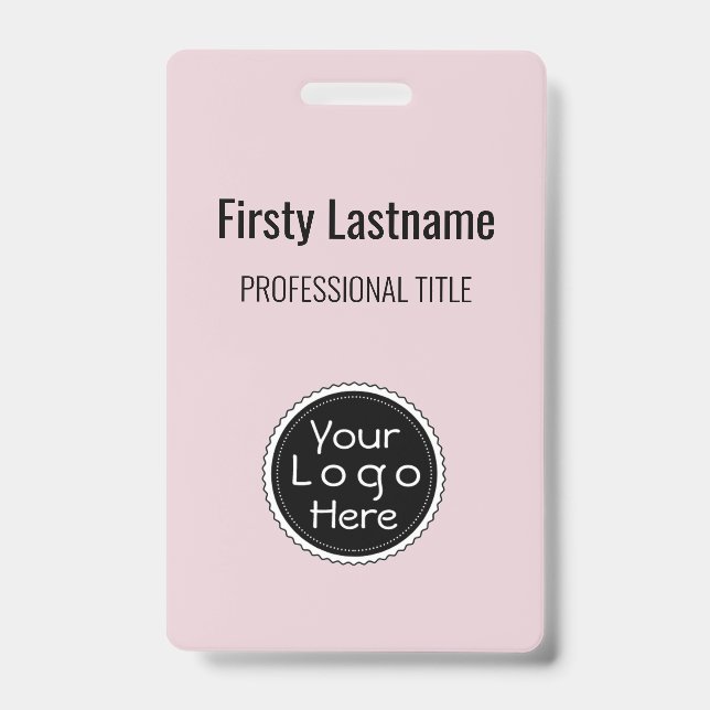 Staff Name Badge Custom Logo ID Badge (Front)