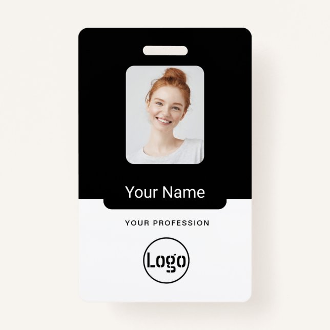 Staff Name Badge Custom Logo ID Badge (Front)