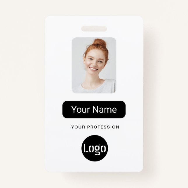 Staff Name Badge Custom Logo ID Badge (Front)