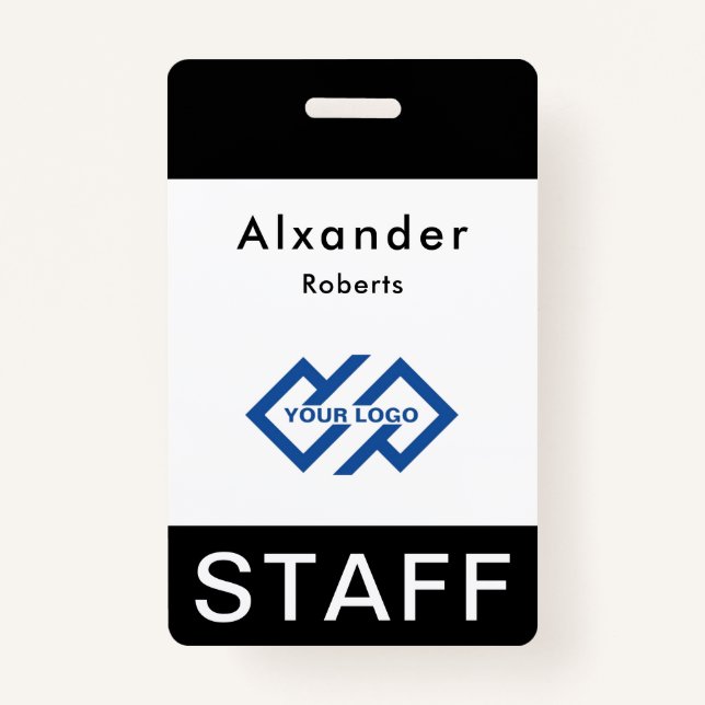 Staff Name Badge Custom Logo ID Badge (Front)