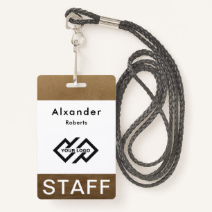 Staff Name Badge Custom Logo ID Badge