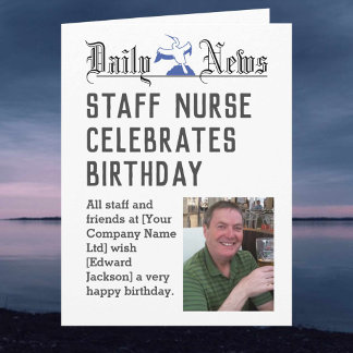 Staff Nurse Birthday Card to Personalise