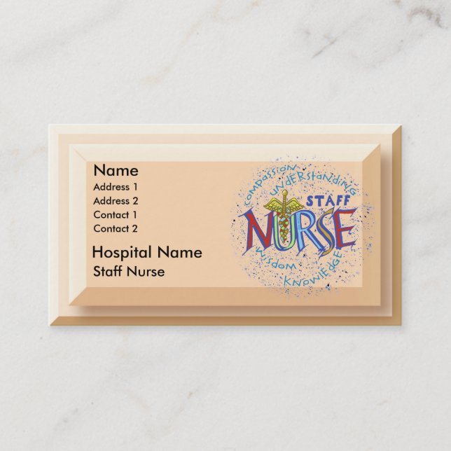 Staff Nurse Motto Appointment Card (Front)