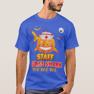 Staff Nurse Shark Boo Pumpkin Halloween Witch Horo T-Shirt
