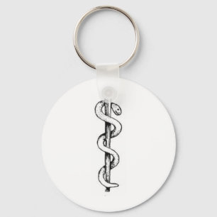 Staff of Asclepius Key Ring