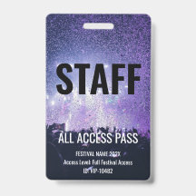 Staff Pass Black All Access Music Festival Concert