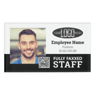 Staff Photo ID Vaccination QR Code  Badge