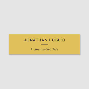 Staff Popular Gold Colour Simple Elegant Template Name Tag