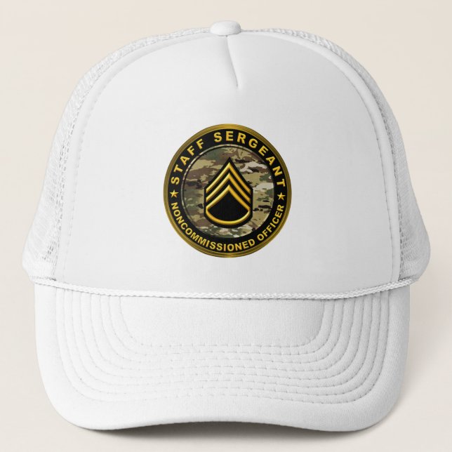 Staff Sergeant Army Noncommissioned Officer Trucker Hat (Front)