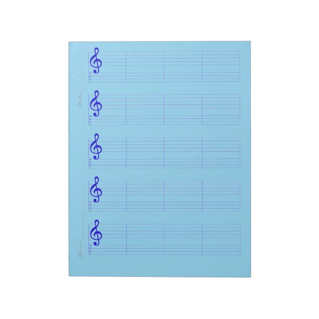 Staff & Ukulele Tab Paper – Printable Template Notepad (Rotated)
