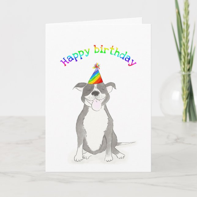 Staffie birthday card (Front)