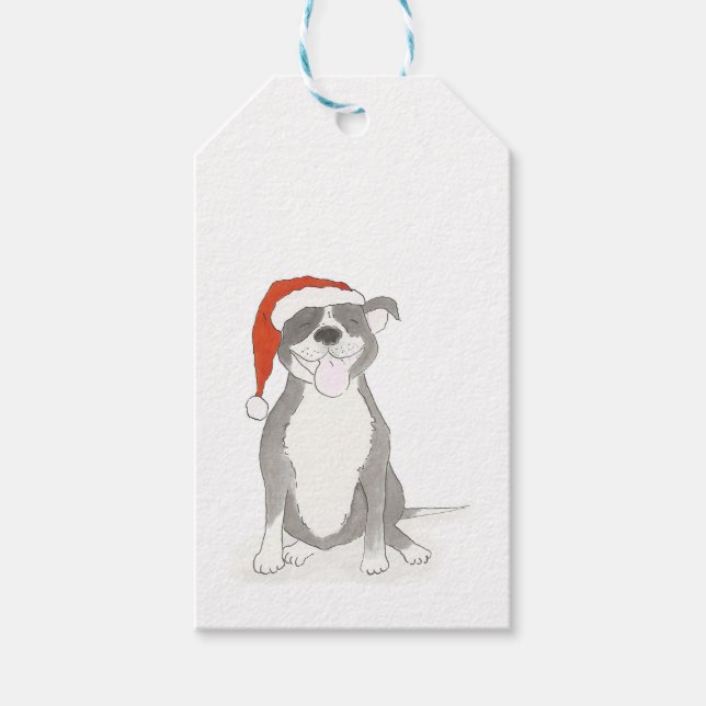 Staffie Christmas gift tags (Front)