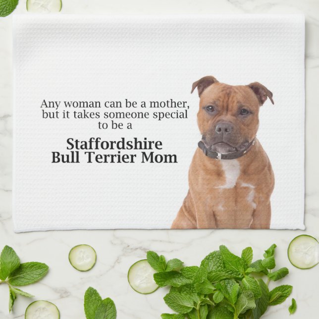 Staffie Mum Kitchen Towel (Folded)