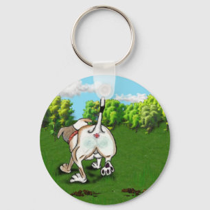 Staffie Smiles - bottoms up! - keyring