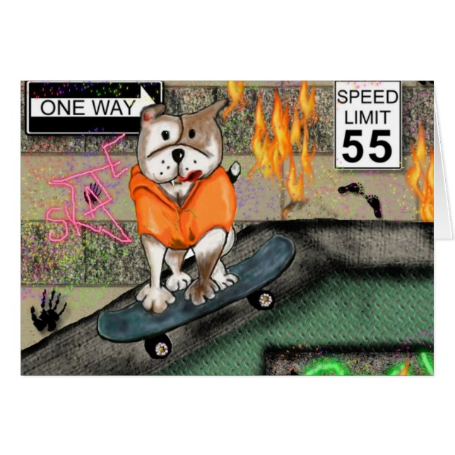 Staffie Smiles - Skater Boy (Front Horizontal)