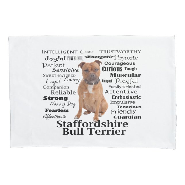 Staffie Traits Pillowcase (Front)