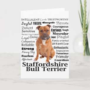 Staffie Traits T Shirt  Card