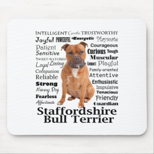 Staffie Traits T Shirt  Mouse Mat