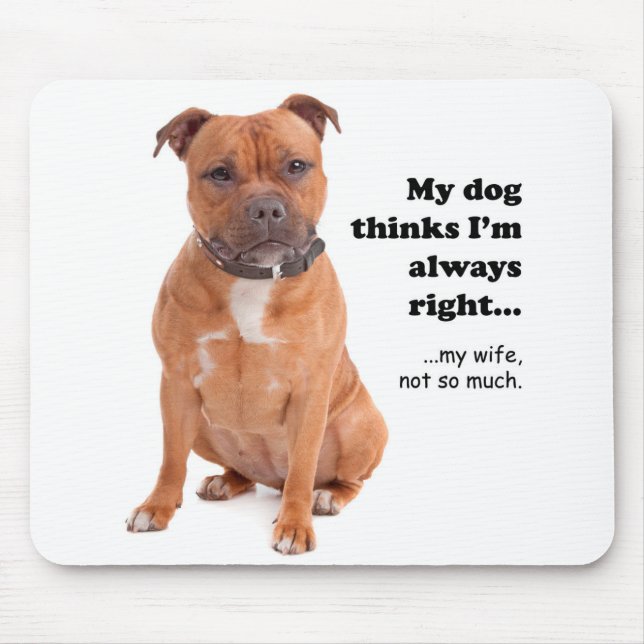 Staffie v Wife Mousepad (Front)