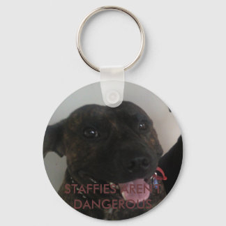 STAFFIES AREN'T DANGEROUS KEY RING