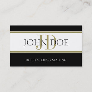 Staffing Agency Gold Stripe W/W Business Card