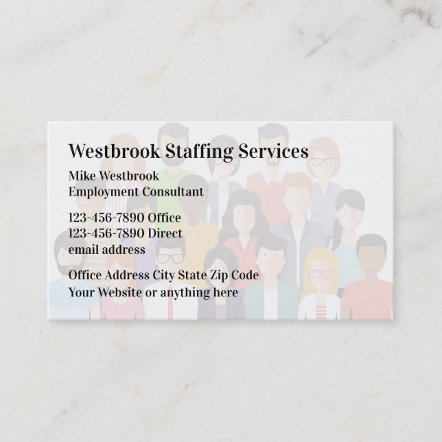 Staffing And Employment Agency Business Cards (Front)