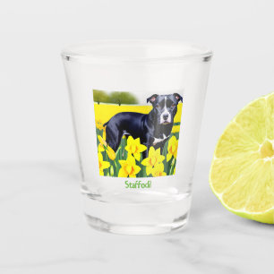 Staffodil  - Staffy in the Daffodils Shot Glass