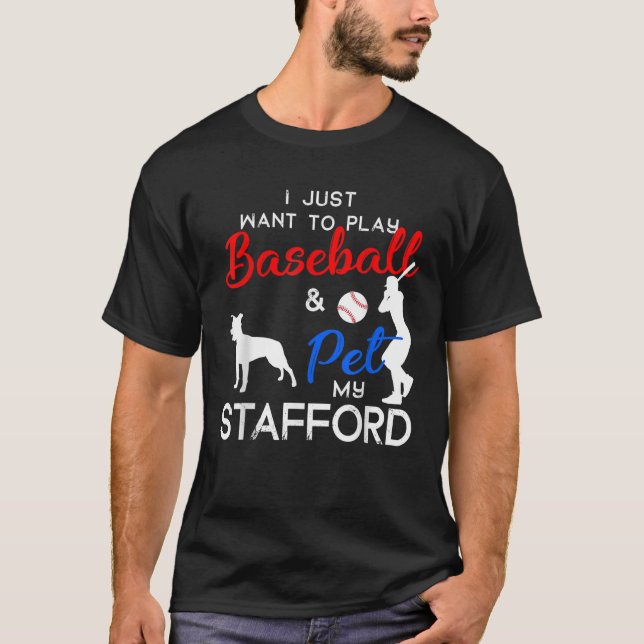 Stafford Funny Baseball Dog Owner Lover Xmas Gift  T-Shirt (Front)