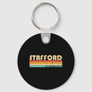 Stafford Surname Funny Retro Vintage 90s Birthday Key Ring