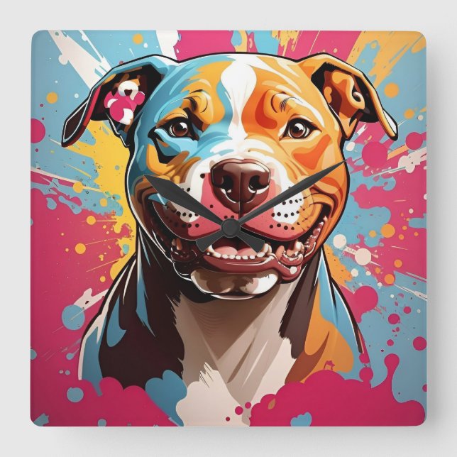 Staffordshire Birthday Fun Square Wall Clock (Front)